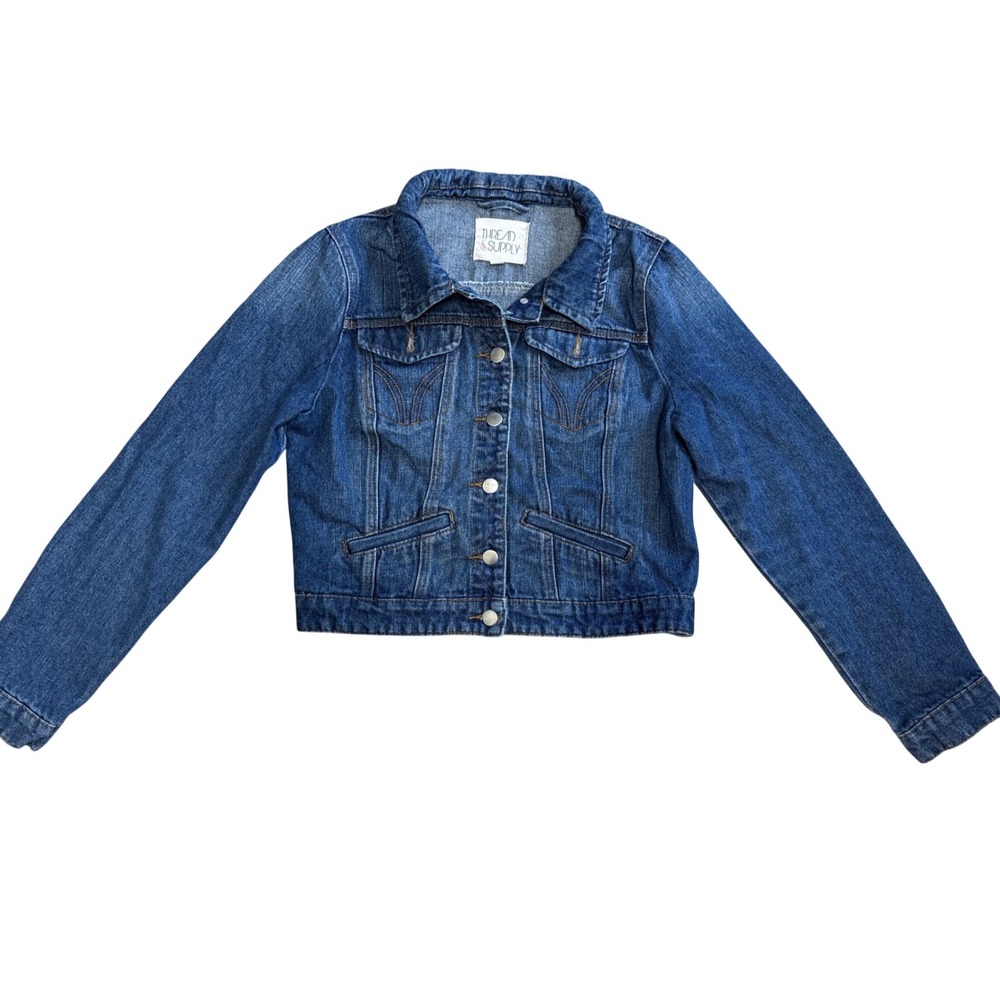 Thread & Supply Blue‎ Denim Jacket Womens Large